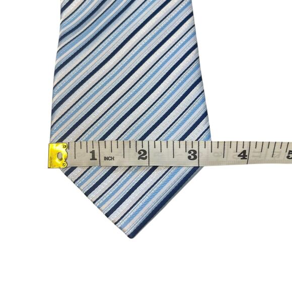 Gian Franco Italy Handmade Microfiber Tie 60” Blue Silver - Picture 3 of 10